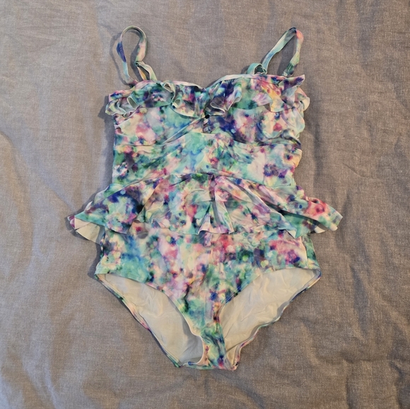 Torrid Multicolor Ruffle One Piece Swimsuit - Picture 1 of 7